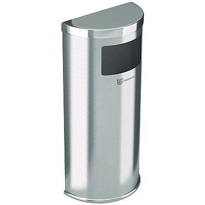 HLS Commercial Side-Entry Trash Can with Wall Mount, 9 gal, Stainless Steel, Silver (HLMHLSC01G09A)