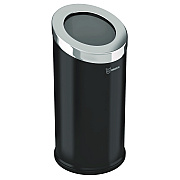 HLS Commercial Beveled Open Top Trash Can, 15 gal, Stainless Steel, Black (HLMHLSC04G15B)