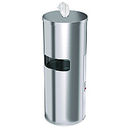 HLS Commercial Side-Entry Trash Can with Gym Wipe Dispenser, 9 gal, Stainless Steel, Silver (HLMHLSC09WSR)