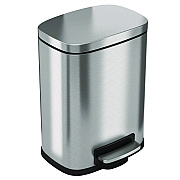 HLS Commercial Step Pedal Trash Can, 1.3 gal, Plastic/Stainless Steel, Silver (HLMHLSS01R)