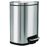 HLS Commercial Fire-Resistant Step Pedal Trash Can, 1.3 gal, Plastic/Stainless Steel, Silver (HLMHLSS01RFR)