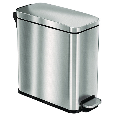 HLS Commercial Step Pedal Trash Can, 3 gal, Plastic/Stainless Steel, Silver (HLMHLSS03R)