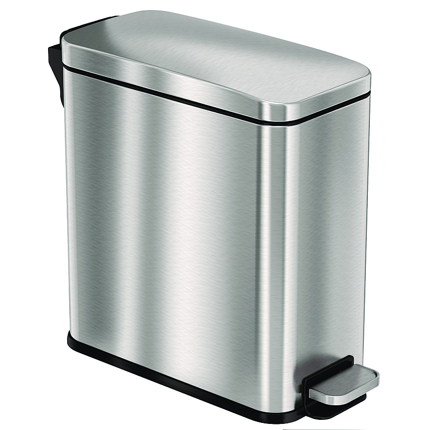 HLS Commercial Step Pedal Trash Can, 3 gal, Plastic/Stainless Steel, Silver (HLMHLSS03R)