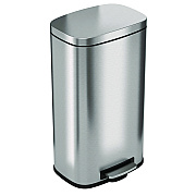 HLS Commercial Step Pedal Trash Can, 8 gal, Plastic/Stainless Steel, Silver (HLMHLSS08R)