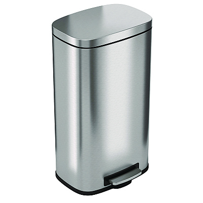 HLS Commercial Step Pedal Trash Can, 8 gal, Plastic/Stainless Steel, Silver (HLMHLSS08R)