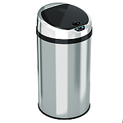 HLS Commercial Sensor Trash Can, 8 gal, Plastic/Stainless Steel, Silver (HLMHLS08RCB)