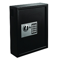 AdirOffice Steel Digital Lock Key Cabinet, 40-Key, 13 x 4 x 14.3, Stainless Steel 304, Black (ALHI68040BLK)