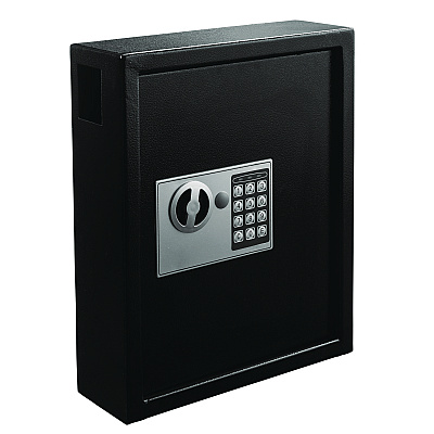AdirOffice Steel Digital Lock Key Cabinet, 40-Key, 13 x 4 x 14.3, Stainless Steel 304, Black (ALHI68040BLK)