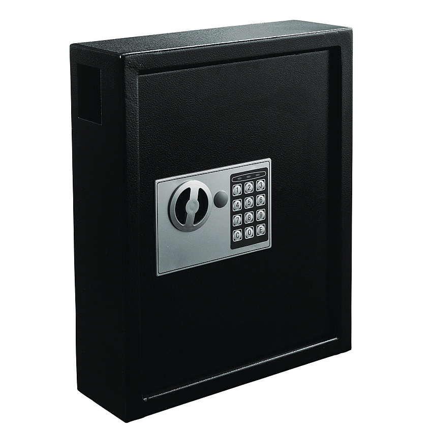 AdirOffice Steel Digital Lock Key Cabinet, 40-Key, 13 x 4 x 14.3, Stainless Steel 304, Black (ALHI68040BLK)
