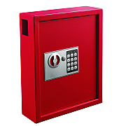 AdirOffice Steel Digital Lock Key Cabinet, 40-Key, 13 x 4 x 14.3, Stainless Steel 304, Red (ALHI68040RED)