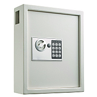 AdirOffice Steel Digital Lock Key Cabinet, 40-Key, 13 x 4 x 14.3, Stainless Steel 304, White (ALHI68040WHI)