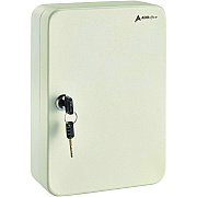 AdirOffice Steel Secure Key Cabinet with Key Lock, 48-Key, 7.1 x 3.1 x 10, Stainless Steel 304, White (ALHI68148WHI)