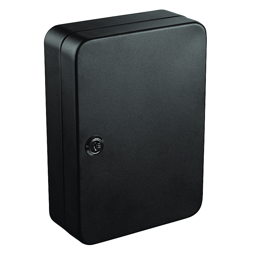 AdirOffice Steel Secure Key Cabinet with Key Lock, 48-Key, 7.1 x 3.1 x 10, Stainless Steel 304, Black (ALHI68148BLK)