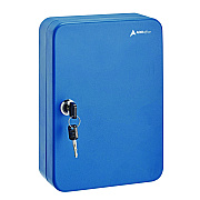 AdirOffice Steel Secure Key Cabinet with Key Lock, 48-Key, 7.1 x 3.1 x 10, Stainless Steel 304, Blue (ALHI68148BLU)
