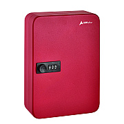 AdirOffice Steel Heavy-Duty Key Cabinet with Combination Lock, 48-Key, 7.1 x 3 x 10, Stainless Steel 304, Red (ALHI68248RED)
