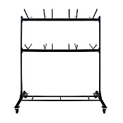 AdirOffice Steel Folding Chair Two-Tier Utility Cart, Metal, 1,000 lb Capacity, 33 x 65 x 68.5, Black (ALHI69003)