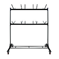 AdirOffice Steel Folding Chair Two-Tier Utility Cart, Metal, 1,000 lb Capacity, 33 x 65 x 68.5, Black (ALHI69003)