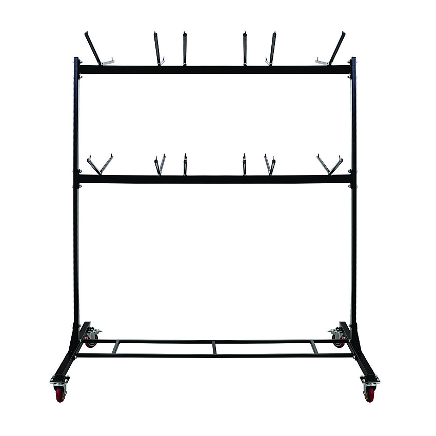 AdirOffice Steel Folding Chair Two-Tier Utility Cart, Metal, 1,000 lb Capacity, 33 x 65 x 68.5, Black (ALHI69003)