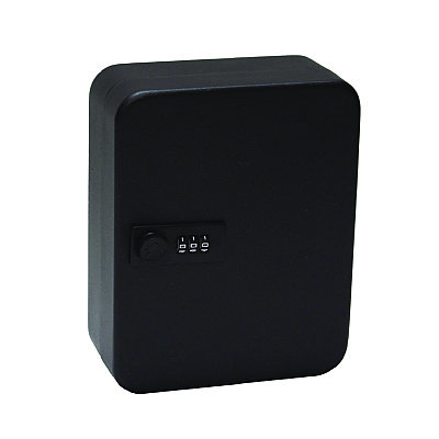 AdirOffice Steel Heavy-Duty Key Cabinet with Combination Lock, 30-Key, 6.4 x 3 x 8, Stainless Steel 304, Black (ALHI68230BLK)