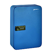 AdirOffice Steel Heavy-Duty Key Cabinet with Combination Lock, 48-Key, 7.1 x 3 x 10, Stainless Steel 304, Blue (ALHI68248BLU)