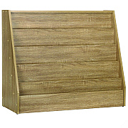 AdirKids Wood 5-Shelf Bookcase Literature Display Rack, 17.2 w x 4.88 d x 38.3 h, Medium Oak (ALHIKI20001MEO)