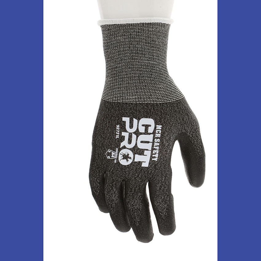MCR Safety Cut Pro 92721 Gloves, 10" Long, Medium, Black, 12 Pairs (92721M)