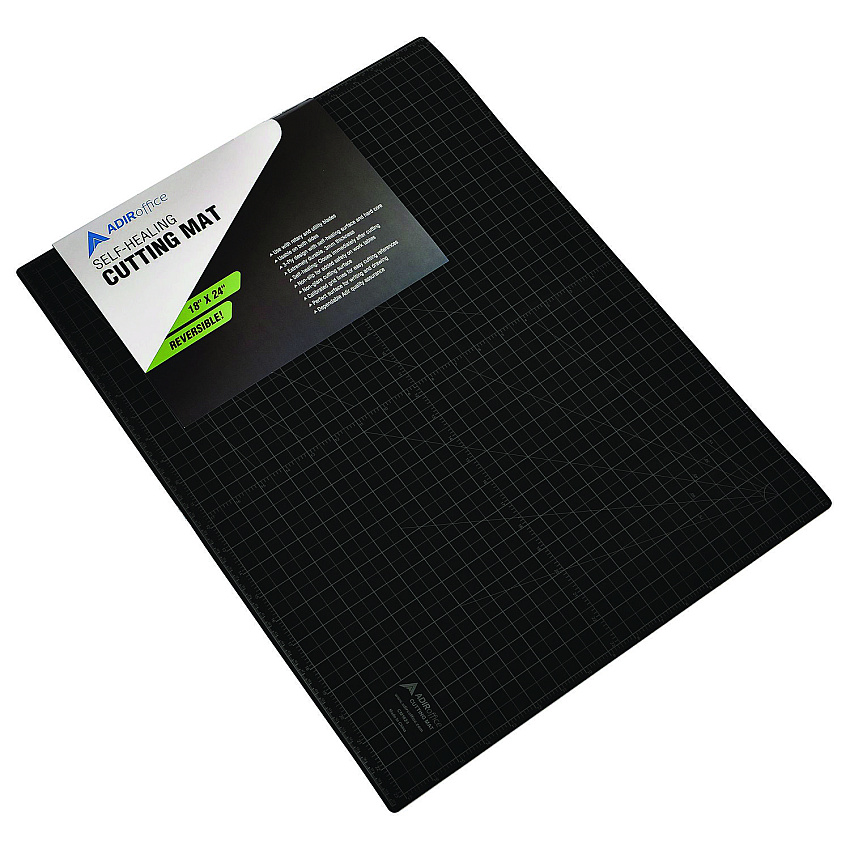 AdirOffice Reversible Self Healing Cutting Mat, 18 x 24, Green/Black (ALHICM1824)