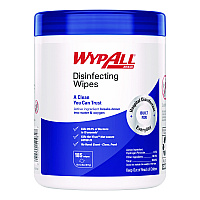 WypAll Disinfecting Wipes, 1-Ply, 5.16 x 8.5, Fresh Scent, White, 185 Sheets/Canister, 3 Canisters/Carton (KCC54481)