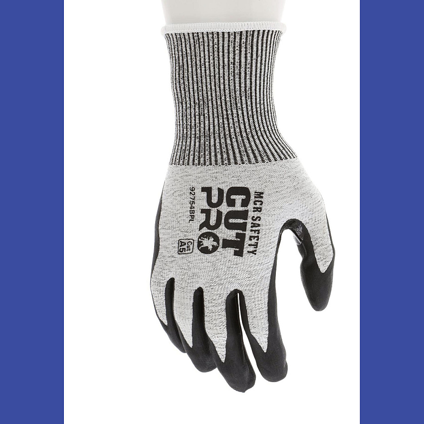 MCR Safety Cut Pro 92754BP Gloves, 10" Long, Medium, Black/Gray, 12 Pairs (92754BPM)