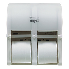 Georgia Pacific Professional Compact Quad Vertical 4-Roll Coreless Tissue Dispenser, 12.06 x 8 x 14.44, White (GPC56747A)