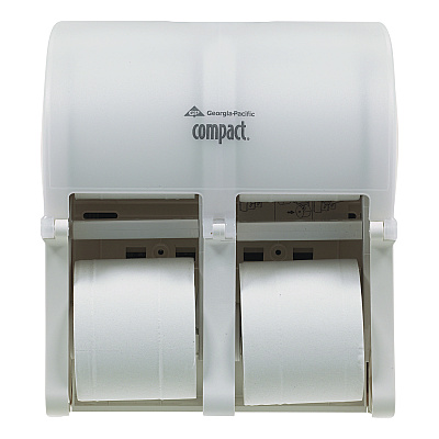 Georgia Pacific Professional Compact Quad Vertical 4-Roll Coreless Tissue Dispenser, 12.06 x 8 x 14.44, White (GPC56747A)