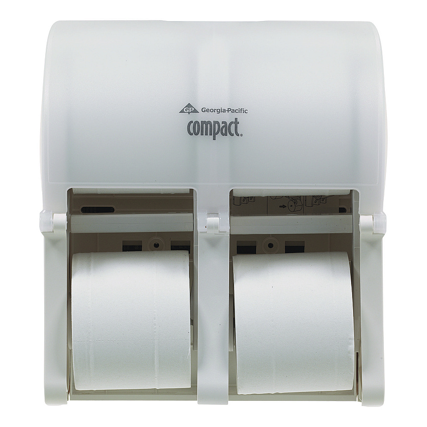 Georgia Pacific Professional Compact Quad Vertical 4-Roll Coreless Tissue Dispenser, 12.06 x 8 x 14.44, White (GPC56747A)