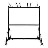 AdirOffice Folding Chair and Table Combo Cart, Metal, 600 lb Capacity, 33.7 x 65 x 67, Black (ALHI69001)
