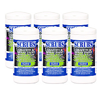 SCRUBS Graffiti and Paint Remover Towels, Citrus, 10 x 12, Neutral Scent, Orange on White, 30/Canister, 6 Canisters/Carton (ITW90130CT)