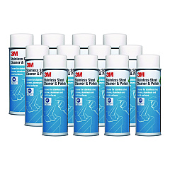 3M Stainless Steel Cleaner and Polish, Lime Scent, Foam, 21 oz Aerosol Spray, 12/Carton (MMM14002)