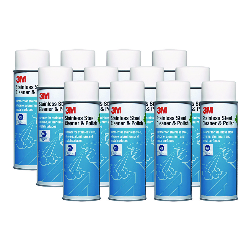 3M Stainless Steel Cleaner and Polish, Lime Scent, Foam, 21 oz Aerosol Spray, 12/Carton (MMM14002)