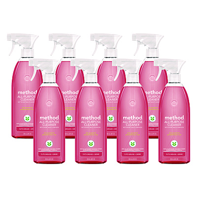 Method All Surface Cleaner, Pink Grapefruit, 28 oz Spray Bottle, 8/Carton (377544CT)