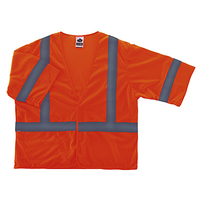ergodyne GloWear 8310HL Type R Class 3 Economy Mesh Vest, 4X-Large to 5X-Large, Orange (EGO22019)