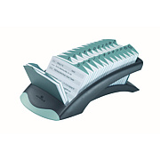 Durable TELINDEX Desk Address Card File, Holds 500 2.88 x 4.13 Cards, 5.13 x 9.31 x 3.56, Plastic, Graphite/Black (DBL241201)