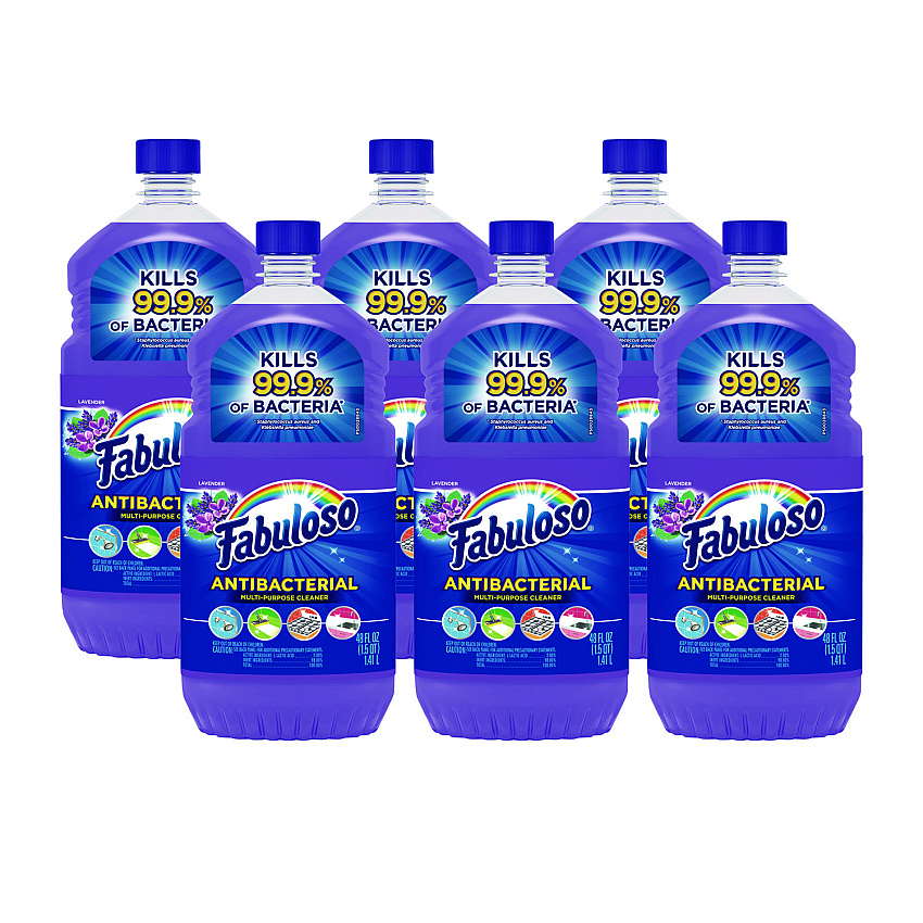 Fabuloso Antibacterial Multi-Purpose Cleaner, Lavender Scent, 48 oz Bottle, 6/Carton (CPC98573)
