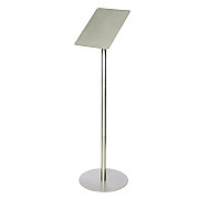 deflecto Floor Sign Display with Rear Literature Pocket, 8.5 x 11 Insert, 45" Tall, Silver (DEF692045)