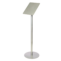 deflecto Floor Sign Display with Rear Literature Pocket, 8.5 x 11 Insert, 45" Tall, Silver (DEF692045)