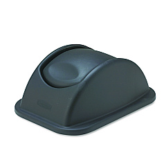 Rubbermaid Commercial Rectangular Free-Swinging Plastic Lids, Black (RCP306600BK)