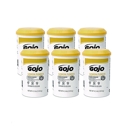 GOJO Pumice Hand Cleaner, Lemon Scent, 4.5 lb, 6/Carton (GOJ0915)