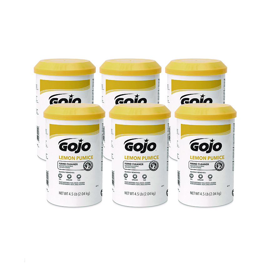 GOJO Pumice Hand Cleaner, Lemon Scent, 4.5 lb, 6/Carton (GOJ0915)
