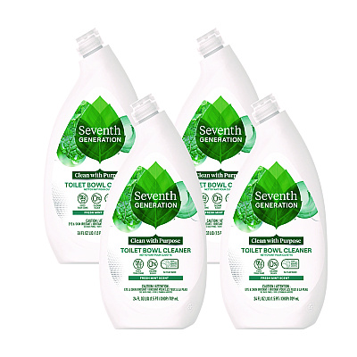 Seventh Generation Toilet Bowl Cleaner, Fresh Mint Scent, 24 oz Bottle, 4/Carton (SEV45166CT)