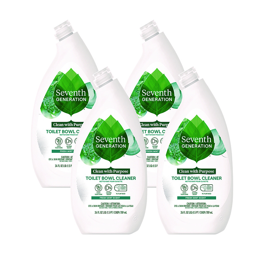 Seventh Generation Toilet Bowl Cleaner, Fresh Mint Scent, 24 oz Bottle, 4/Carton (SEV45166CT)