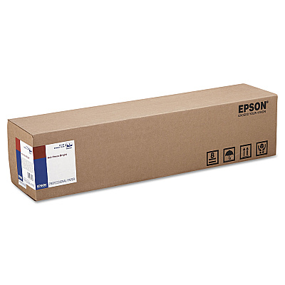 Epson Hot Press Bright Fine Art Paper Roll, 16 mil, 24" x 50 ft, Smooth Matte White (EPSS042334)