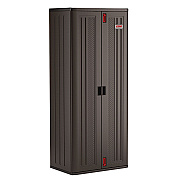 Suncast Commercial Tall Storage Cabinet, Five Shelves: One Fixed, Four Adjustable, 30" x 20.25" x 72", Gray (SUABMCCPD7204)