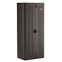 Suncast Commercial Tall Storage Cabinet, Five Shelves: One Fixed, Four Adjustable, 30" x 20.25" x 72", Gray (SUABMCCPD7204)
